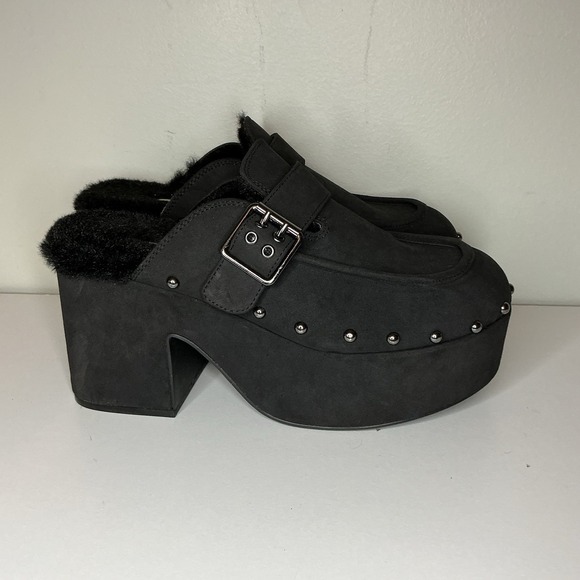 Free People Anya Suede Clogs Mules Womens Size 9 Retro Modern Boho Cottagcore - Picture 3 of 8